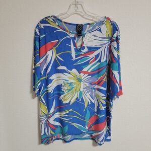 Clara Sun Woo Blue Floral Print Blouse